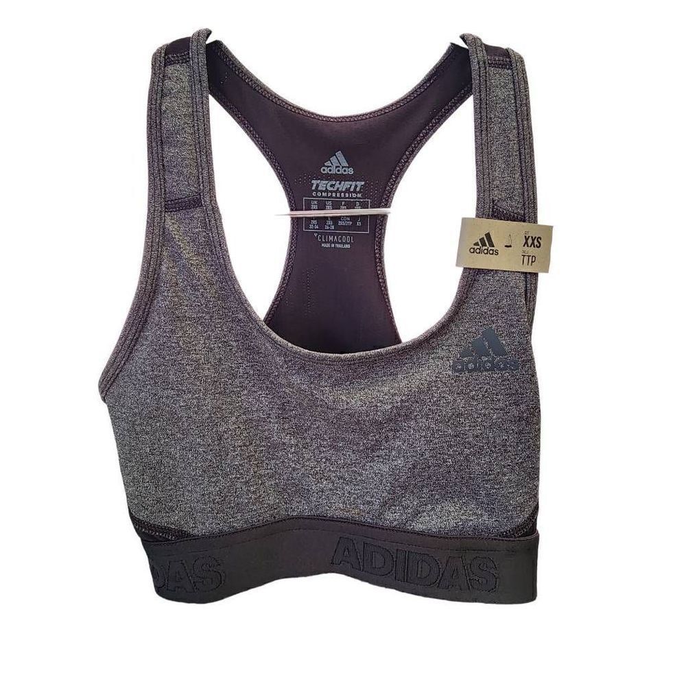 Adidas Techfit Women Sport Bra Black Climacool Racerback Compression Support XXS